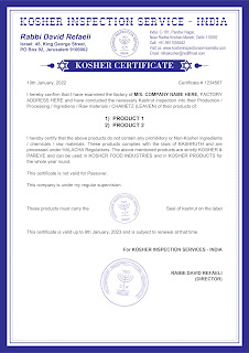 Kosher Certifications